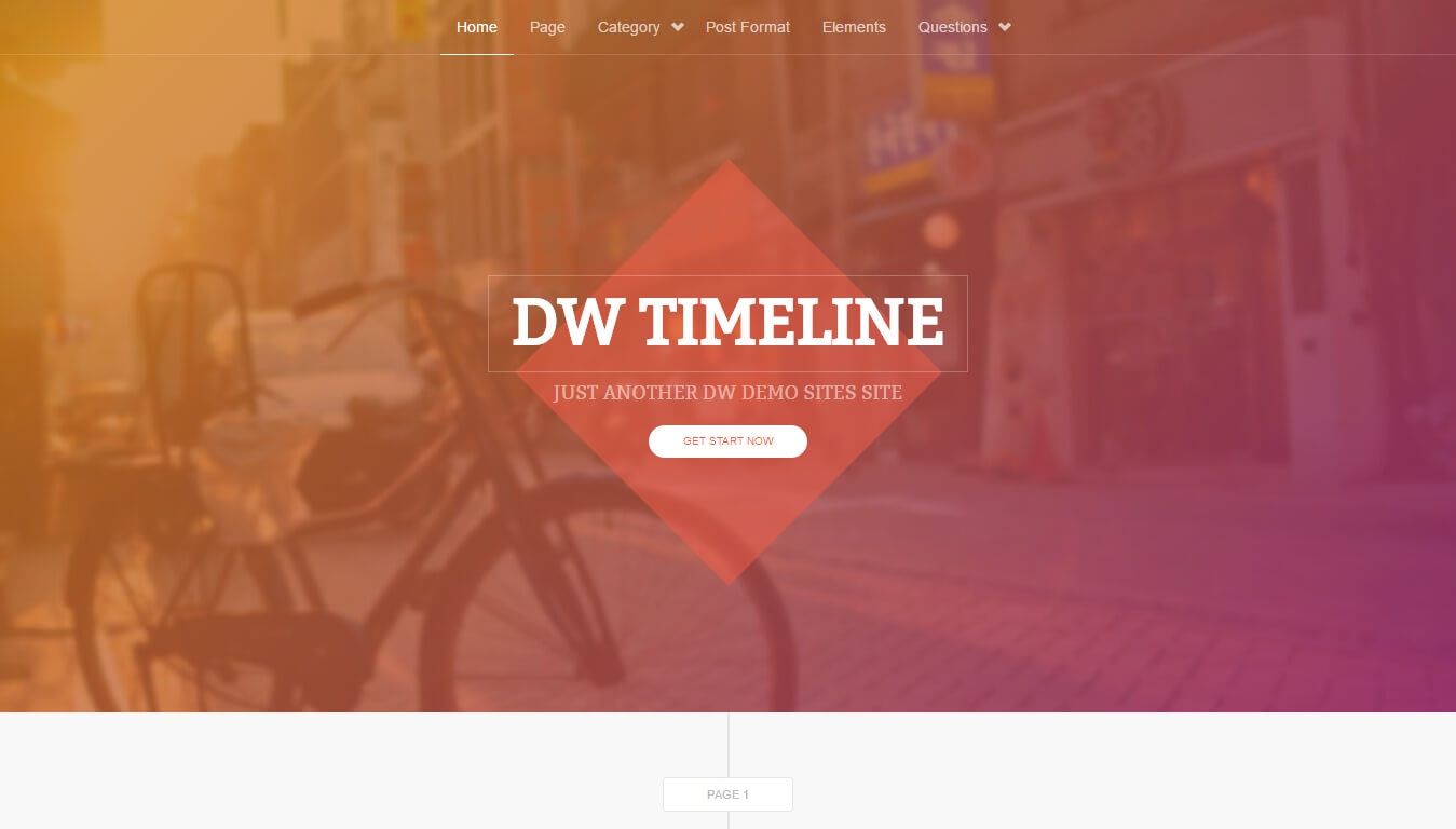 WordPress portfolio themes: Timeline