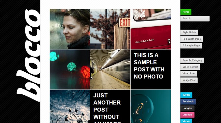 best photography themes: blocco