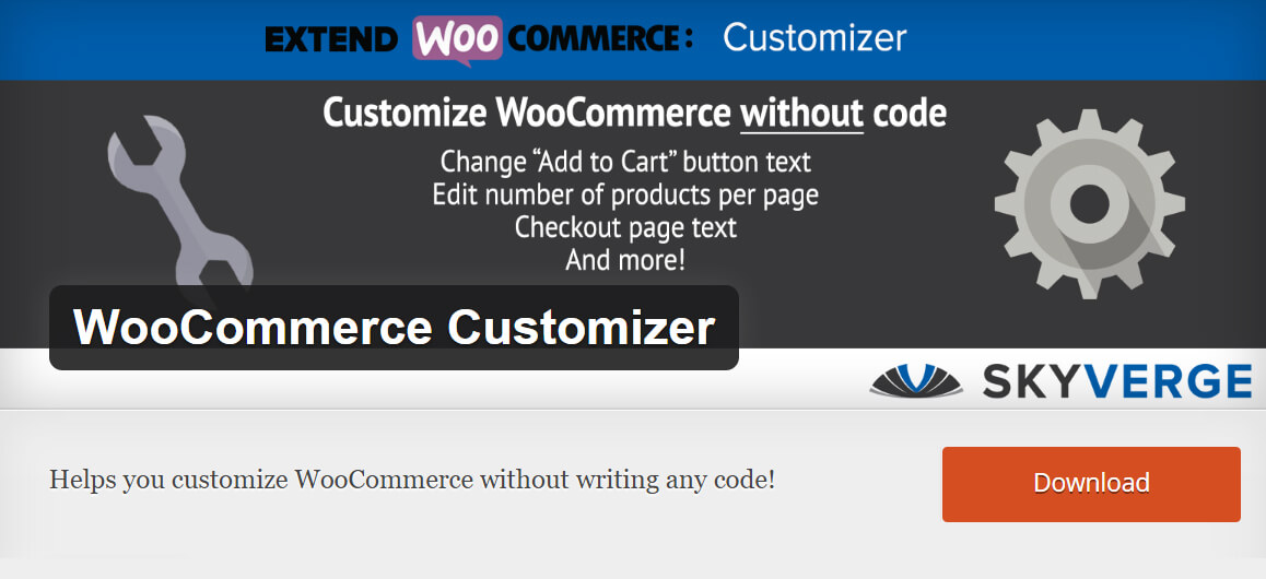 Free WooCommerce extensions: Customizer