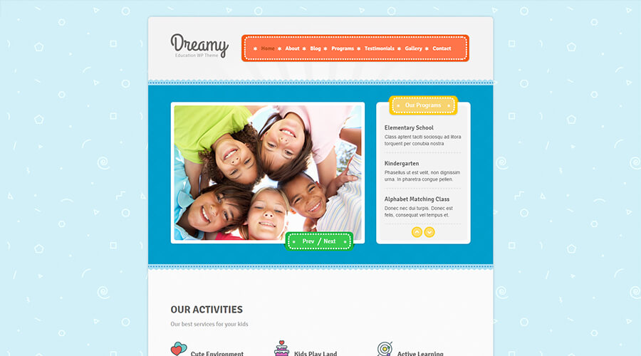 WordPress Education Themes: Dreamy