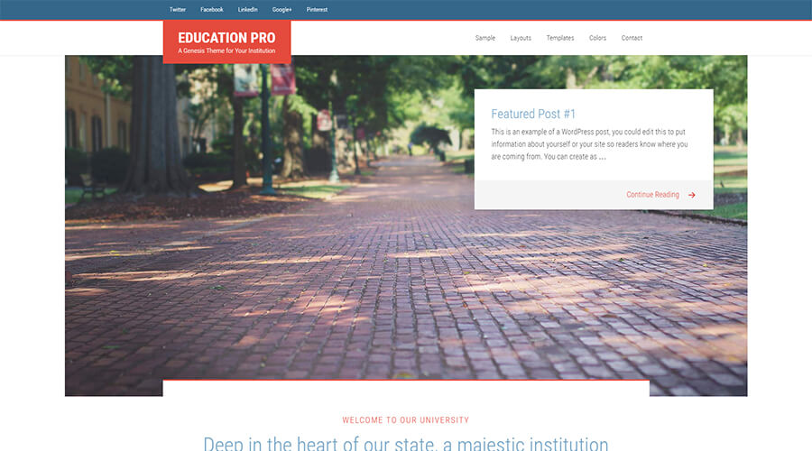 WordPress Education Themes: Education Pro