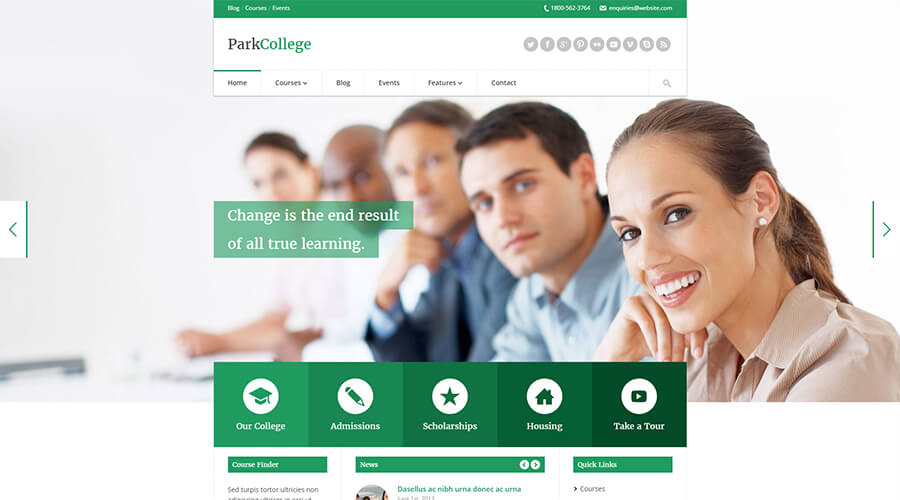 WordPress Education Themes: Park College
