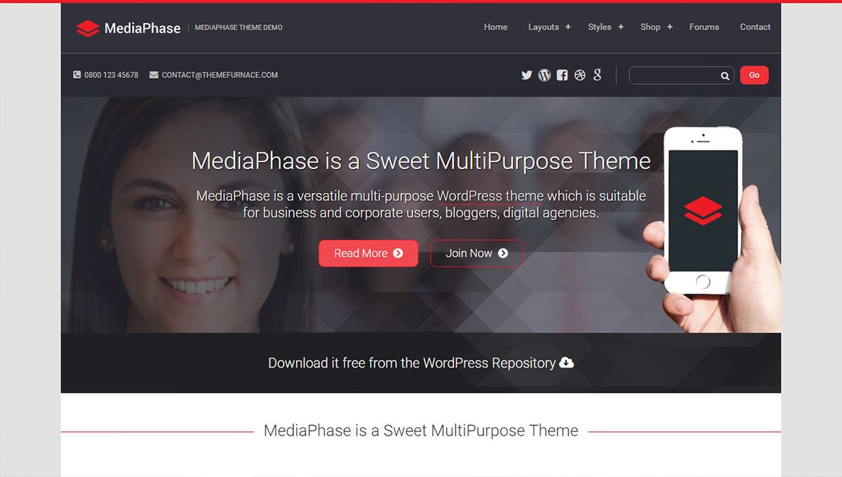 WordPress Sports Themes: mediaphase
